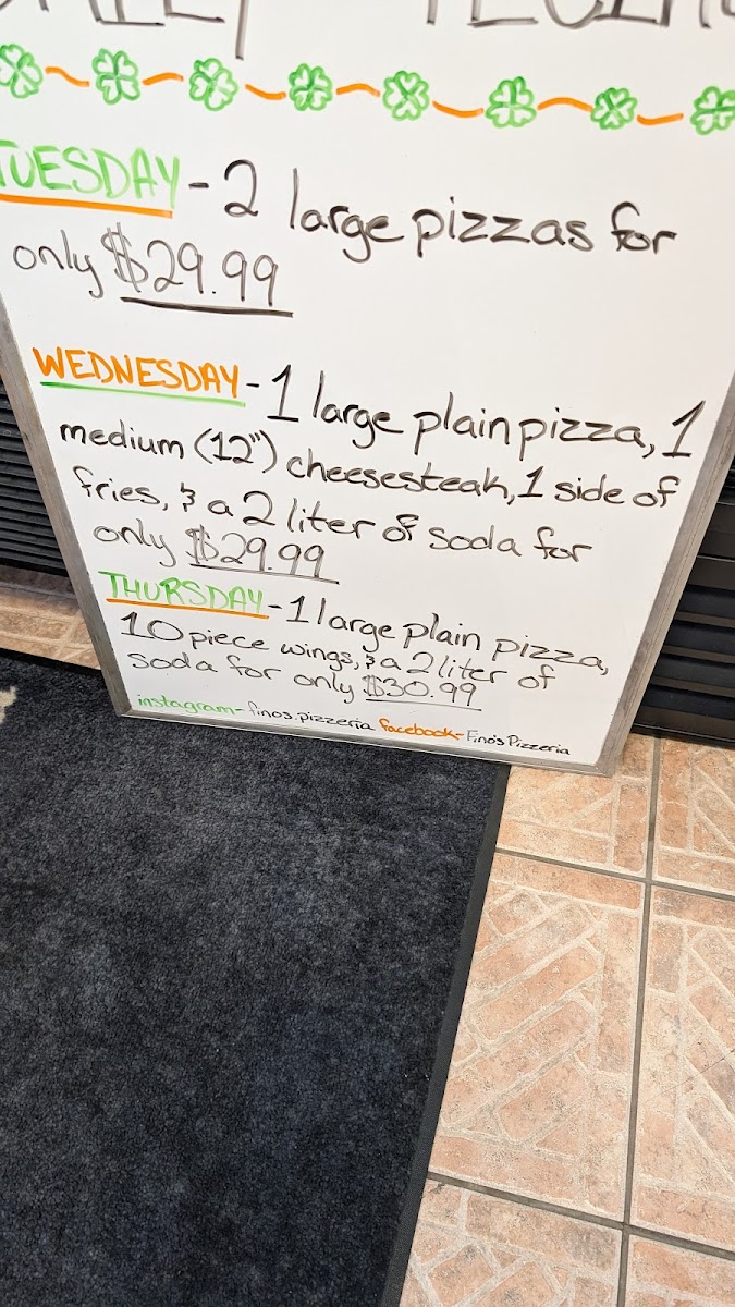Fino's Pizzeria Menu-1